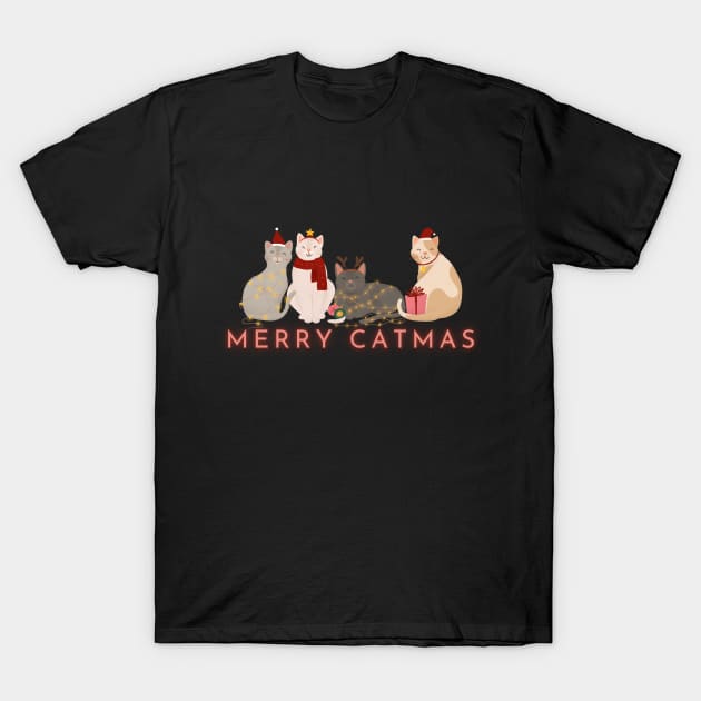 Merry Catmas T-Shirt by MFVStore